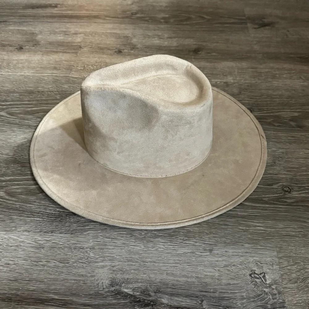 Texas Country Western Boots Authentic Suede Tan Flat Brim Cowboy Hat